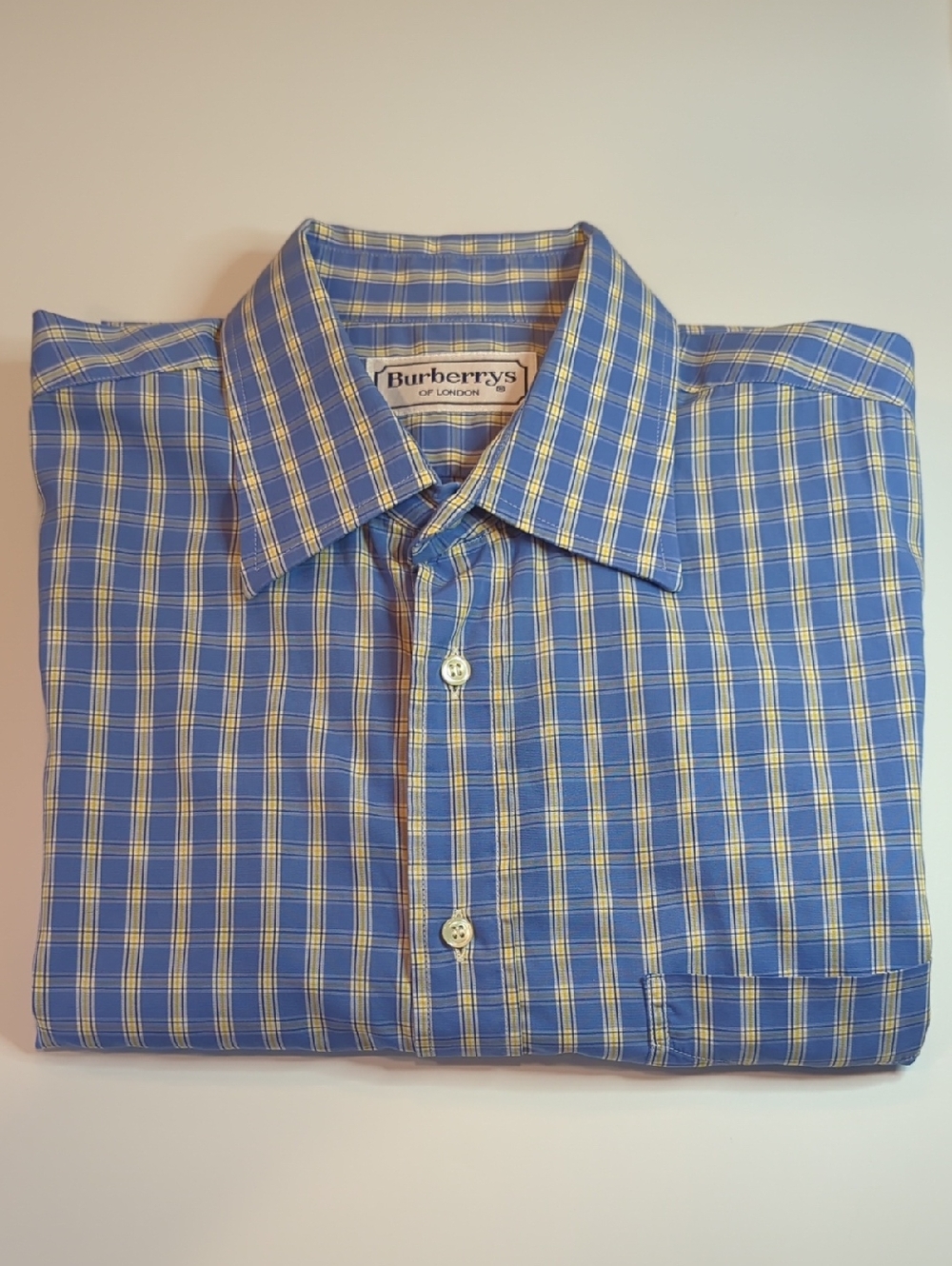Vintage Burberry Plaid Button Down Shirt Mens Size 14-16